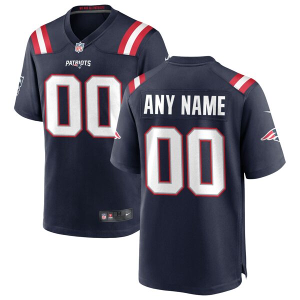 Men’s Nike New England Patriots Navy Custom Game Jersey