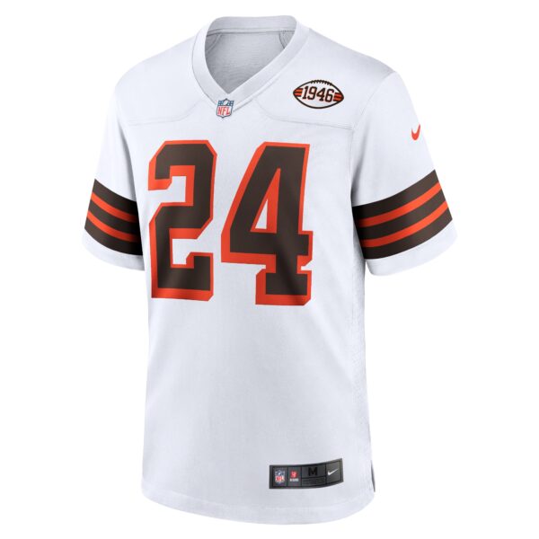 Men’s Cleveland Browns Nick Chubb Nike White 1946 Collection Alternate Game Jersey