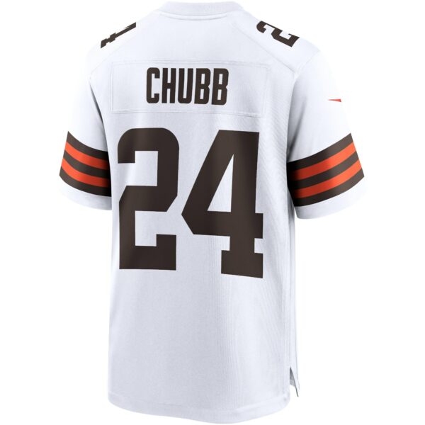 Men’s Cleveland Browns Nick Chubb Nike White Game Jersey