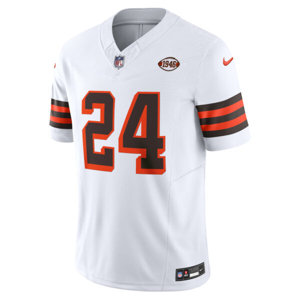 Men’s Cleveland Browns Nick Chubb Nike White Vapor F.U.S.E. Limited Jersey