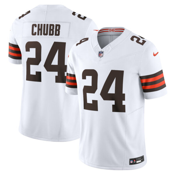 Men’s Cleveland Browns Nick Chubb Nike White Vapor F.U.S.E. Limited Jersey