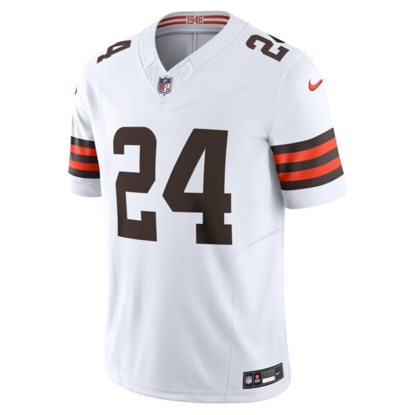 Men’s Cleveland Browns Nick Chubb Nike White Vapor F.U.S.E. Limited Jersey