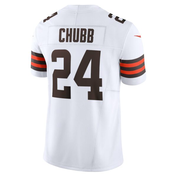 Men’s Cleveland Browns Nick Chubb Nike White Vapor F.U.S.E. Limited Jersey