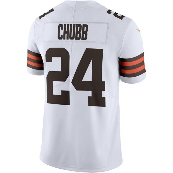 Men’s Cleveland Browns Nick Chubb Nike White Vapor Limited Jersey