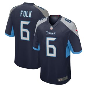 Men's Tennessee Titans Nick Folk Nike Navy Team Game Jersey