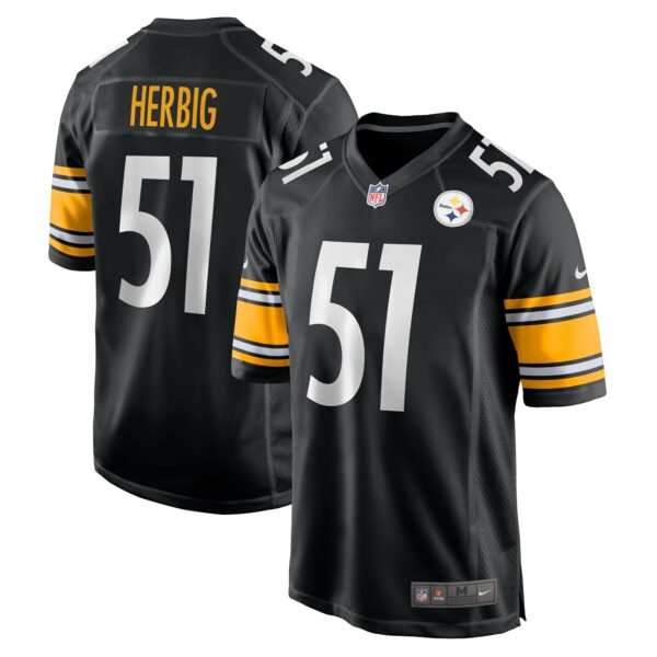 Men’s Pittsburgh Steelers Nick Herbig Nike Black Game Jersey