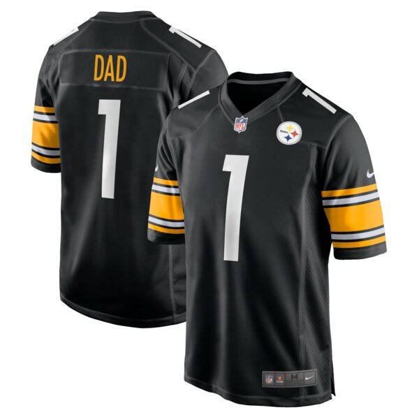 Men’s Pittsburgh Steelers Number 1 Dad Nike Black Game Jersey