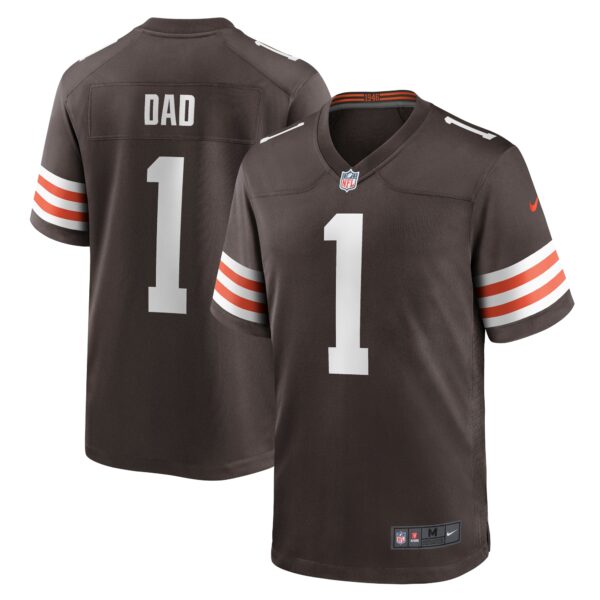 Men’s Cleveland Browns Number 1 Dad Nike Brown Game Jersey