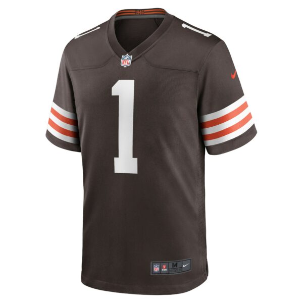 Men’s Cleveland Browns Number 1 Dad Nike Brown Game Jersey