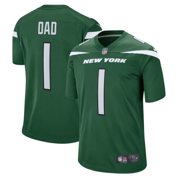 Men’s New York Jets Number 1 Dad Nike Gotham Green Game Jersey