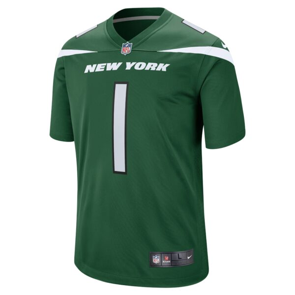 Men’s New York Jets Number 1 Dad Nike Gotham Green Game Jersey