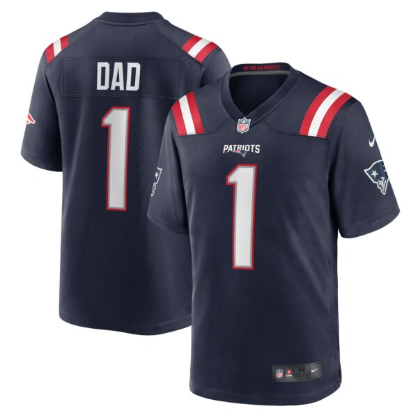 Men’s New England Patriots Number 1 Dad Nike Navy Game Jersey