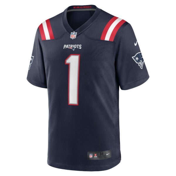 Men’s New England Patriots Number 1 Dad Nike Navy Game Jersey