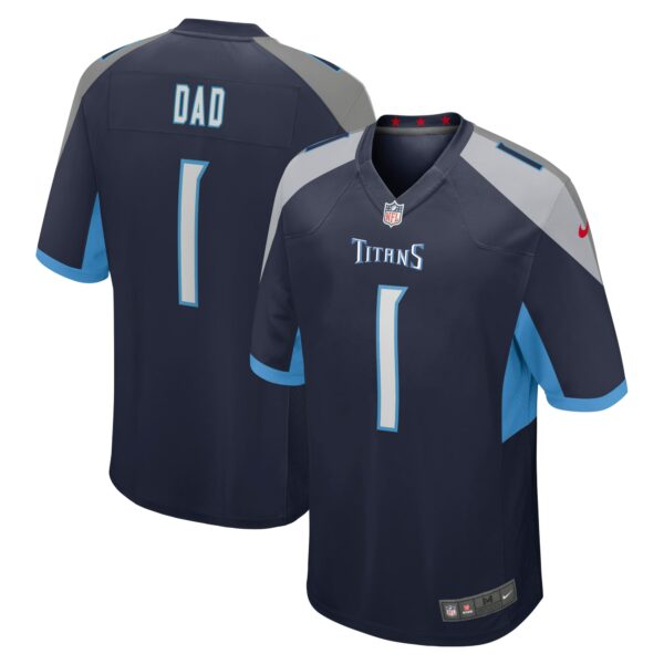 Men’s Tennessee Titans Number 1 Dad Nike Navy Game Jersey