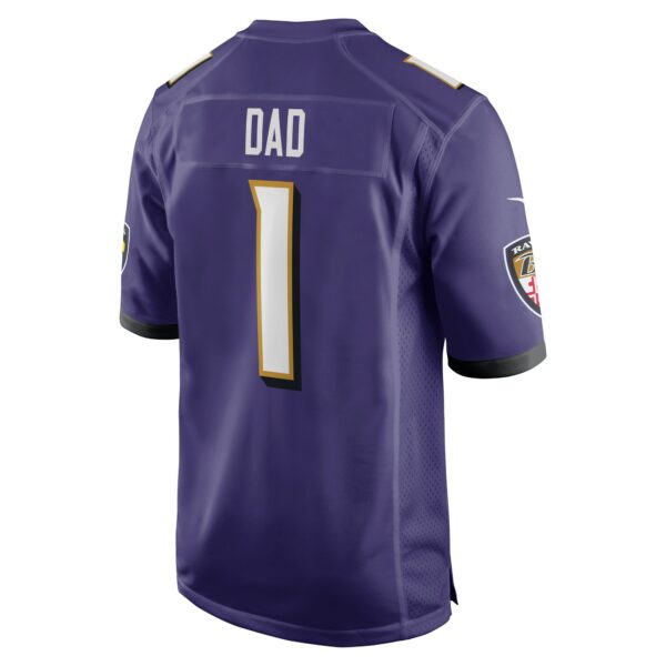 Men’s Baltimore Ravens Number 1 Dad Nike Purple Game Jersey