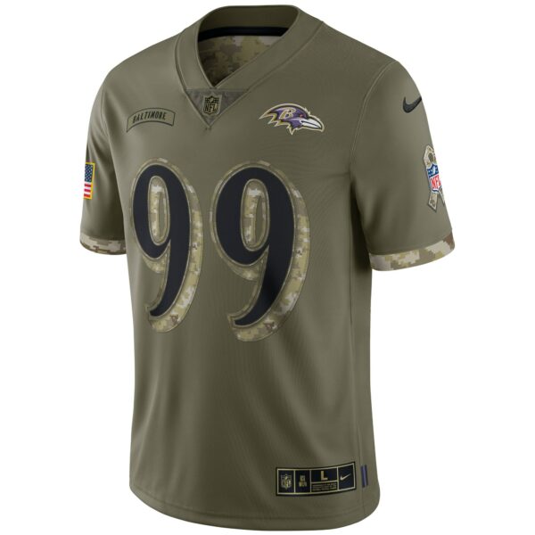 Men’s Baltimore Ravens Nike Olive 2022 Salute To Service Limited Jersey