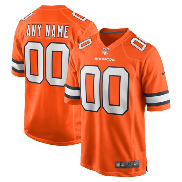 Men’s Denver Broncos Nike Orange Alternate Custom Game Jersey