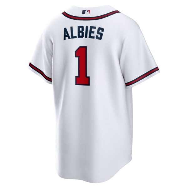 Men’s Atlanta Braves Ozzie Albies Nike White Home Replica Player Name Jersey