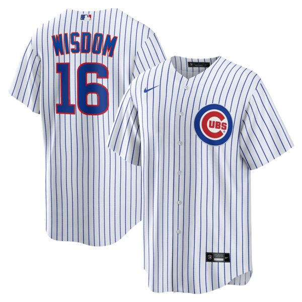 Men’s Chicago Cubs Patrick Wisdom Nike White Home Replica Jersey