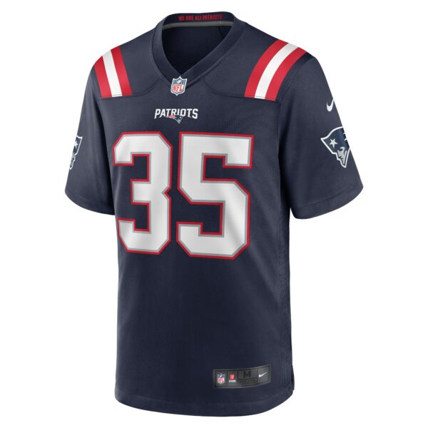 Men’s New England Patriots Pierre Strong Jr. Nike Navy Game Player Jersey