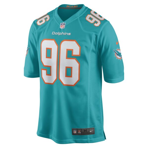 Men’s Miami Dolphins Porter Gustin Nike Aqua Game Player Jersey