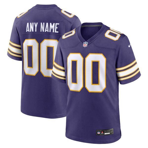 Men’s Minnesota Vikings Nike Purple Classic Custom Game Jersey