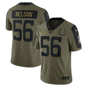 Men's Indianapolis Colts Quenton Nelson Nike Olive 2021 Salute To Service Limited Player Jersey