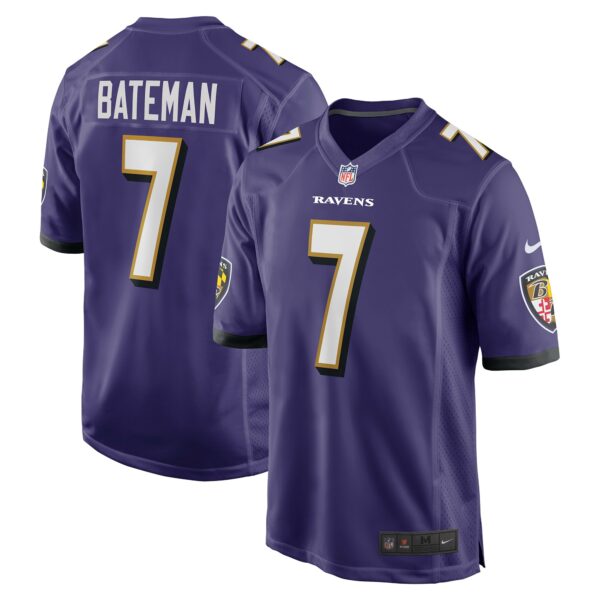 Men’s Baltimore Ravens Rashod Bateman Nike Purple Game Player Jersey