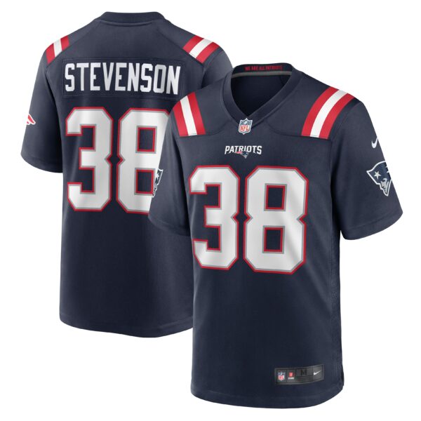 Men’s New England Patriots Rhamondre Stevenson Nike Navy Game Jersey