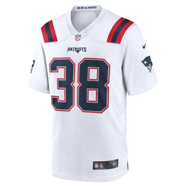 Men’s New England Patriots Rhamondre Stevenson Nike White Game Player Jersey