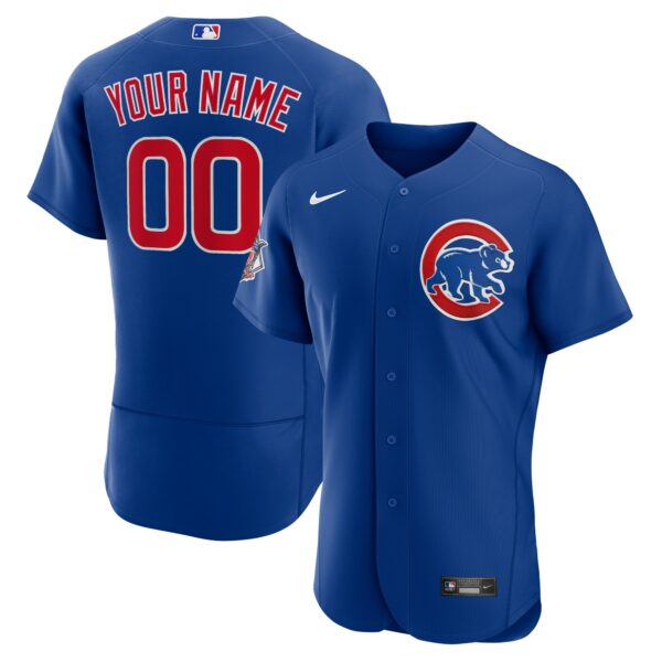 Men’s Chicago Cubs Nike Royal Alternate Authentic Custom Jersey