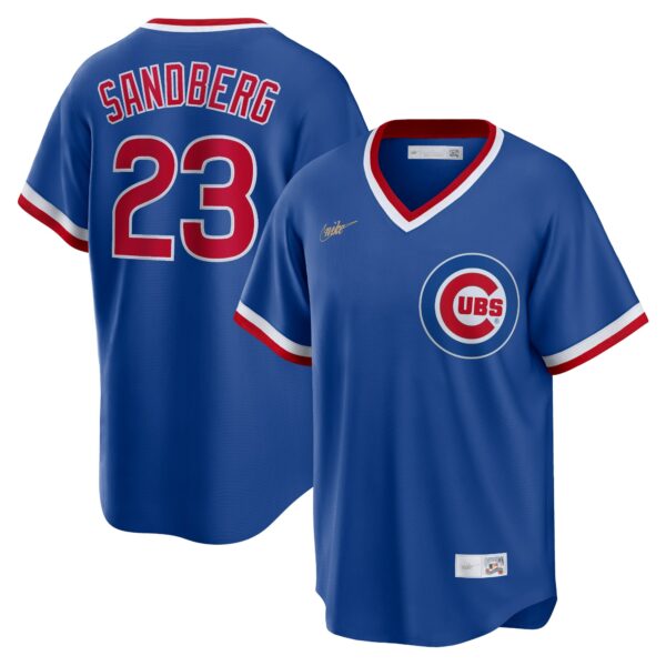 Men’s Chicago Cubs Ryne Sandberg Nike Royal Road Cooperstown Collection Player Jersey