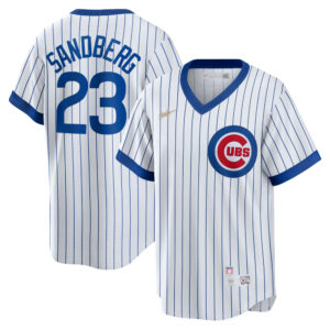 Men's Chicago Cubs Ryne Sandberg Nike White Home Cooperstown Collection Player Jersey