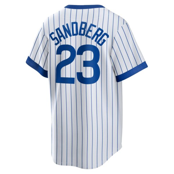 Men’s Chicago Cubs Ryne Sandberg Nike White Home Cooperstown Collection Player Jersey