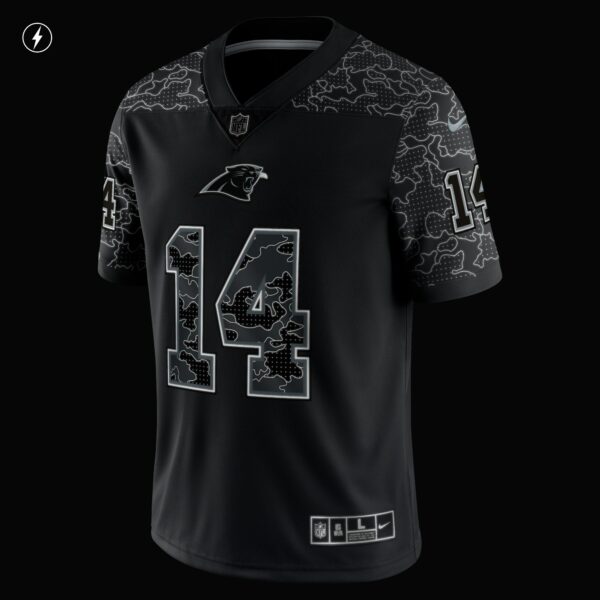 Men’s Carolina Panthers Sam Darnold Nike Black RFLCTV Limited Jersey