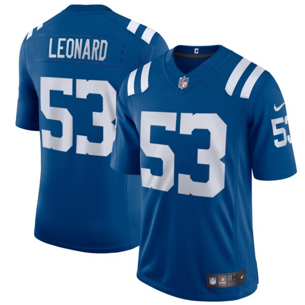 Men’s Indianapolis Colts Shaquille Leonard Nike Royal Vapor Limited Jersey