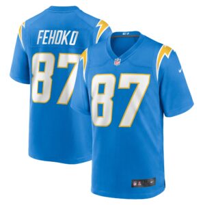 Men's Los Angeles Chargers Simi Fehoko Nike Powder Blue Game Jersey