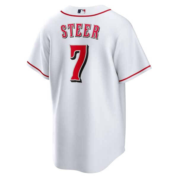 Men’s Cincinnati Reds Spencer Steer Nike White Home Replica Jersey