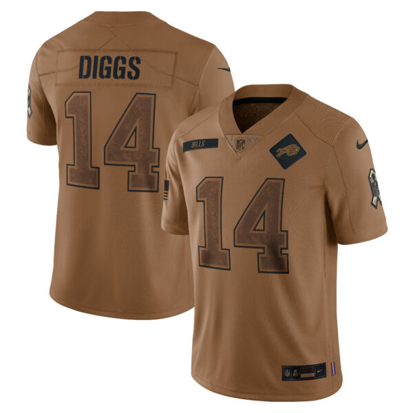 Men’s Buffalo Bills Stefon Diggs Nike Brown 2023 Salute To Service Limited Jersey