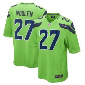 Men's Seattle Seahawks Tariq Woolen Nike Neon Green Game Jersey