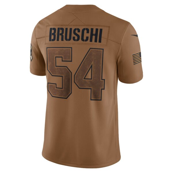 Men’s New England Patriots Tedy Bruschi Nike Brown 2023 Salute To Service Retired Player Limited Jersey