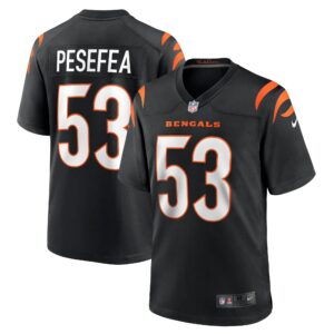 Men's Cincinnati Bengals TJ Pesefea Nike Black Team Game Jersey