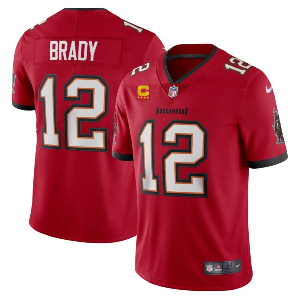 Men’s Tampa Bay Buccaneers Tom Brady Nike Red Captain Vapor Limited Jersey