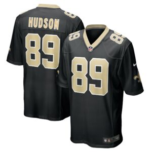 Men's New Orleans Saints Tommy Hudson Nike Black Team Game Jersey