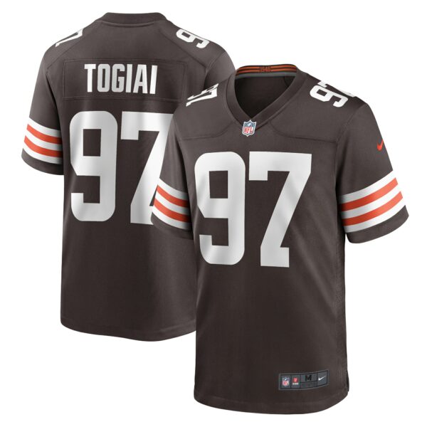 Men’s Cleveland Browns Tommy Togiai Nike Brown Game Jersey