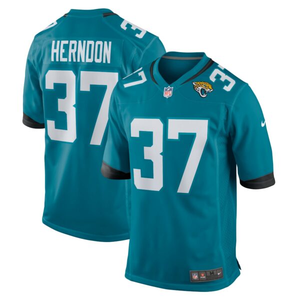 Men’s Jacksonville Jaguars Tre Herndon Nike Teal Game Jersey