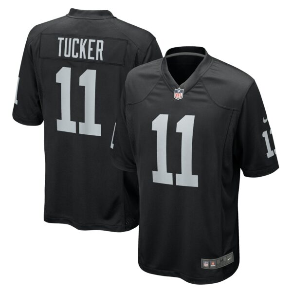 Men’s Las Vegas Raiders Tre Tucker Nike Black Team Game Jersey