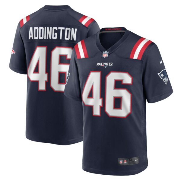 Men’s New England Patriots Tucker Addington Nike Navy Home Game Player Jersey