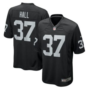 Men's Las Vegas Raiders Tyler Hall Nike Black Team Game Jersey