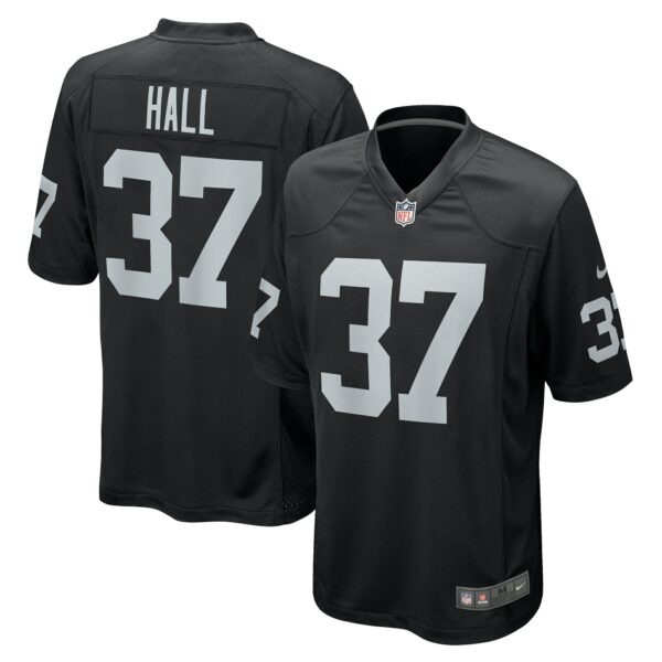 Men’s Las Vegas Raiders Tyler Hall Nike Black Team Game Jersey